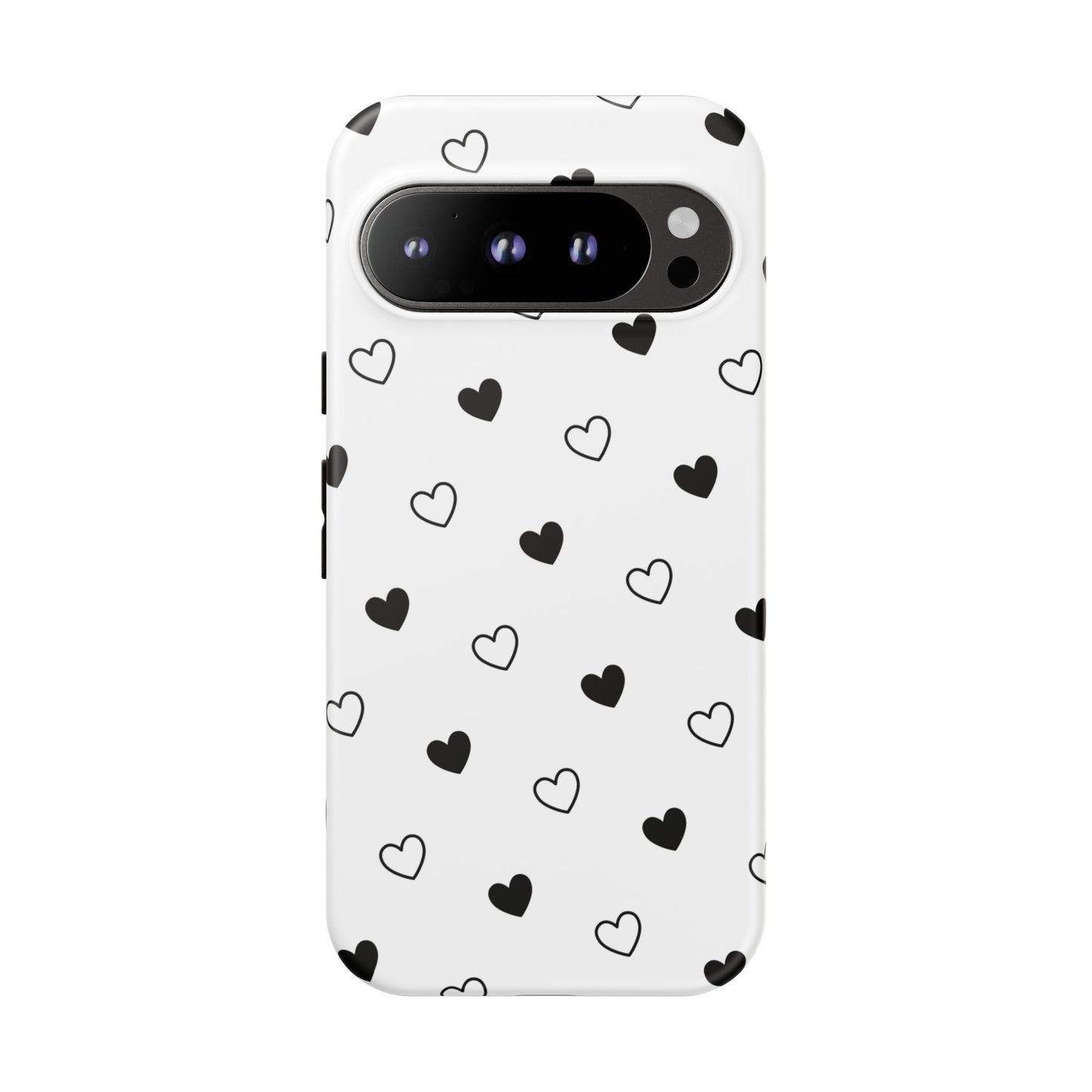 Black Hearts Minimal Tough Phone Case