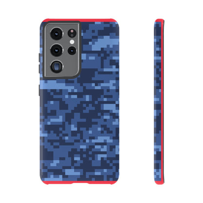 Navy Pixel Camo Tough Phone Case