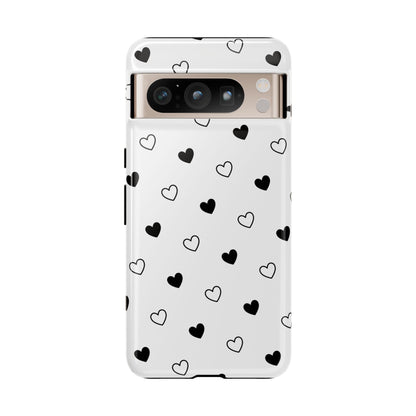Black Hearts Minimal Tough Phone Case