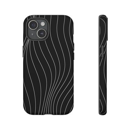 Black Wave Line Tough Phone Case
