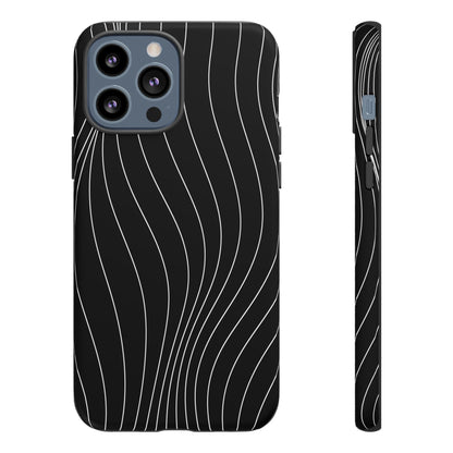 Black Wave Line Tough Phone Case