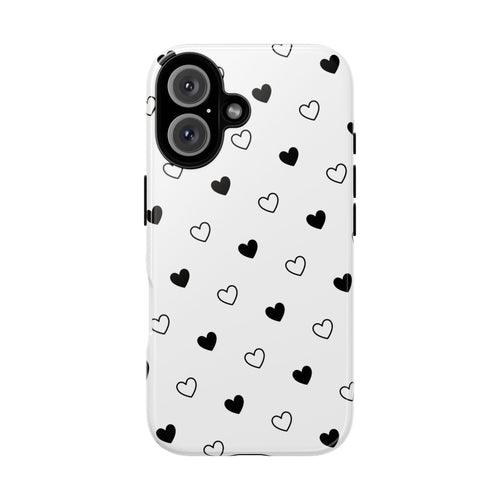 Black Hearts Minimal Tough Phone Case