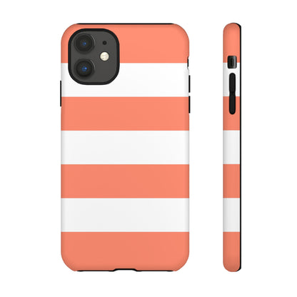 Coral Cabana Stripe Tough Phone Case