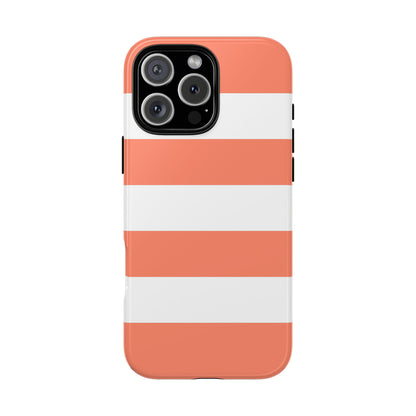 Coral Cabana Stripe Tough Phone Case