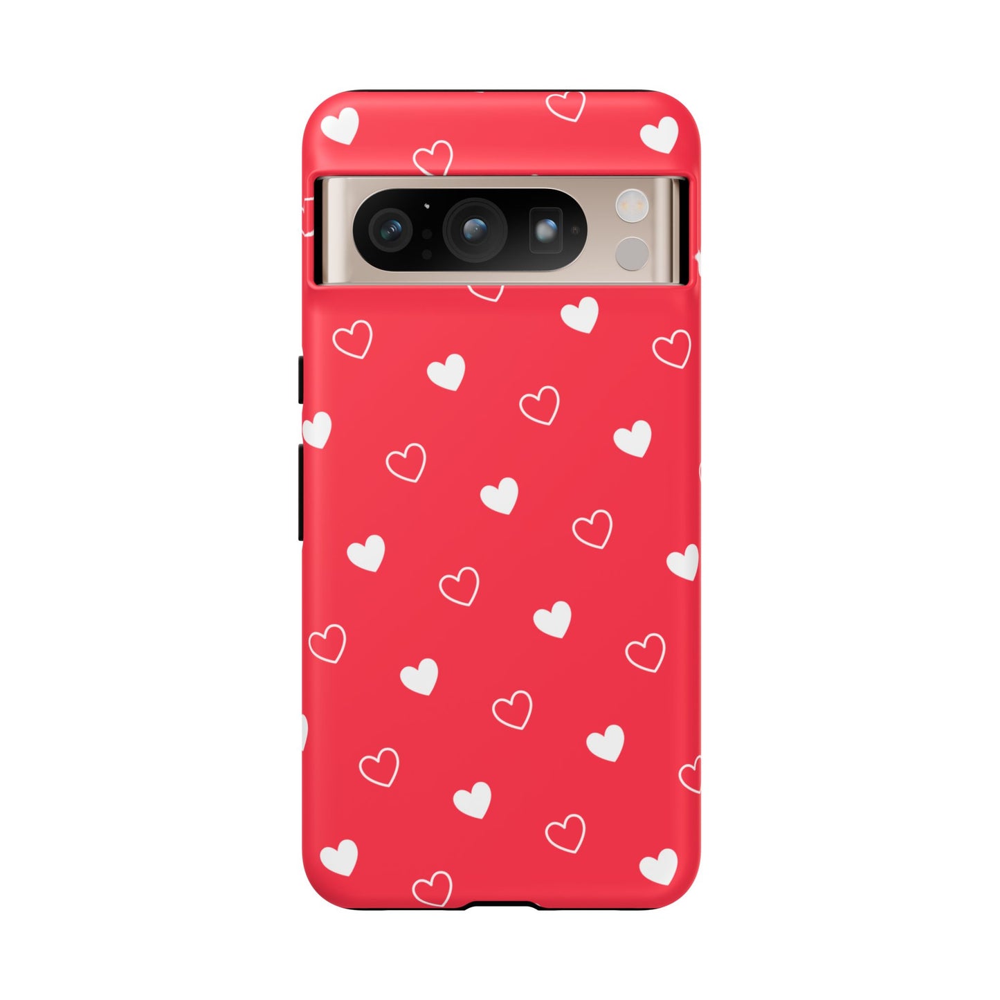 Cherry Red Heart Pattern Tough Phone Case