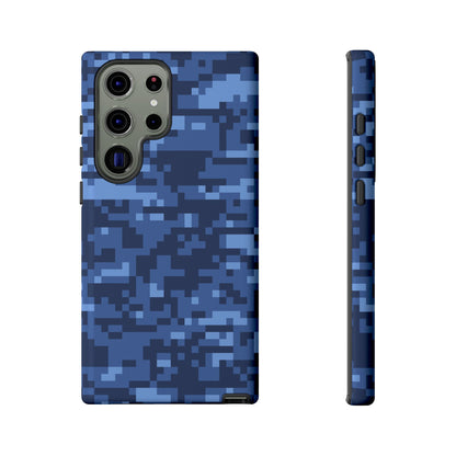 Navy Pixel Camo Tough Phone Case