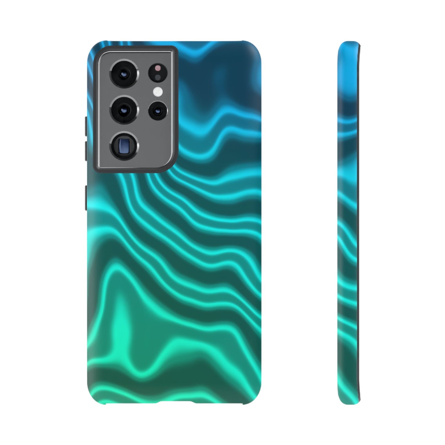 Teal Glow Wave Tough Phone Case