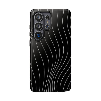 Black Wave Line Tough Phone Case