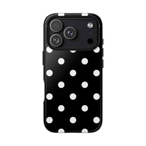 Black Polka Dot Tough Phone Case
