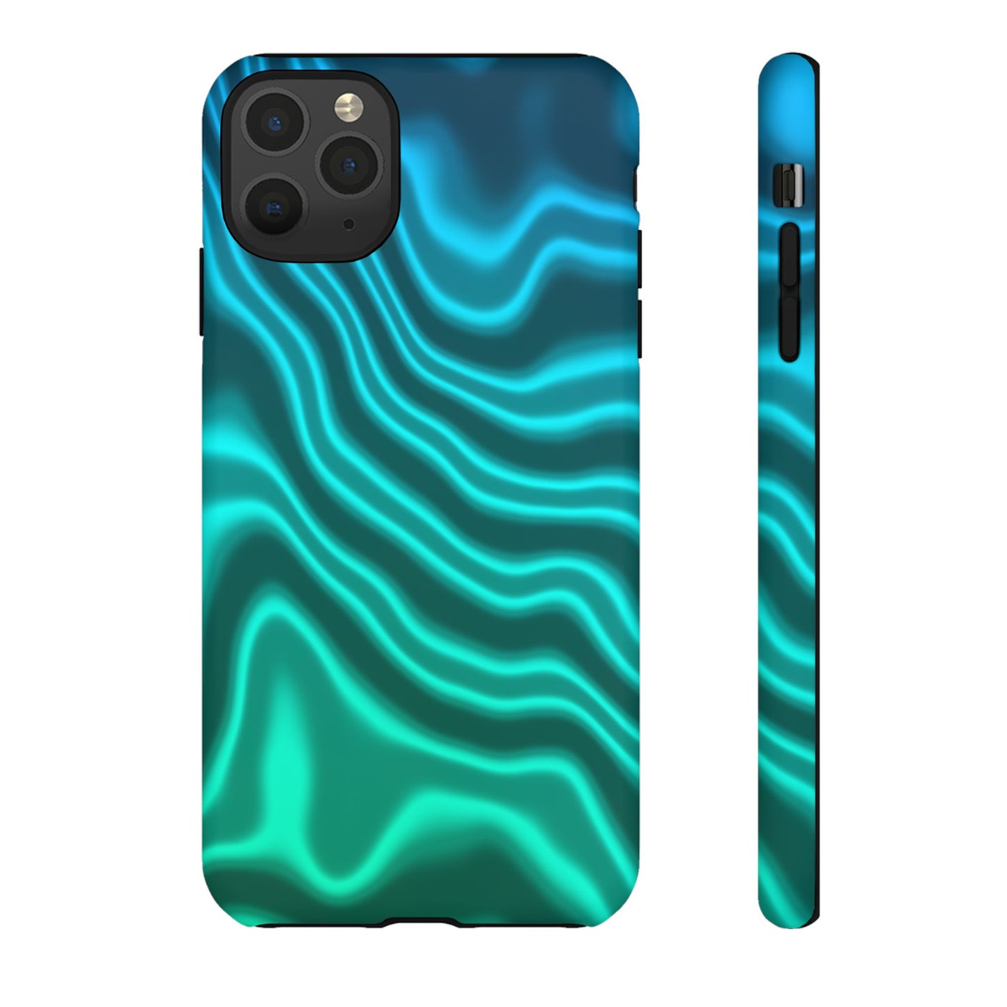 Teal Glow Wave Tough Phone Case