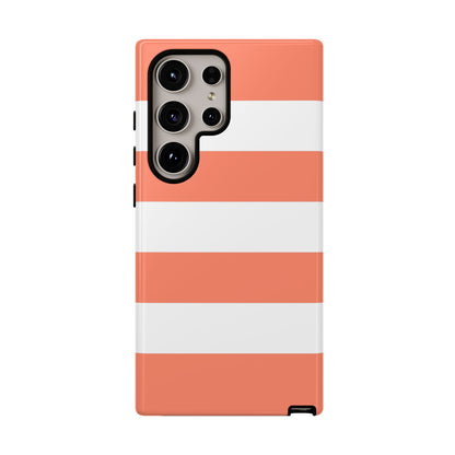 Coral Cabana Stripe Tough Phone Case