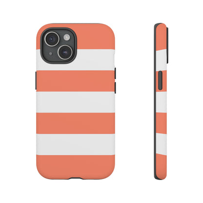 Coral Cabana Stripe Tough Phone Case