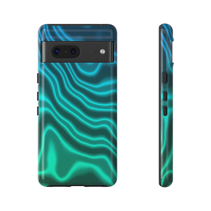 Teal Glow Wave Tough Phone Case