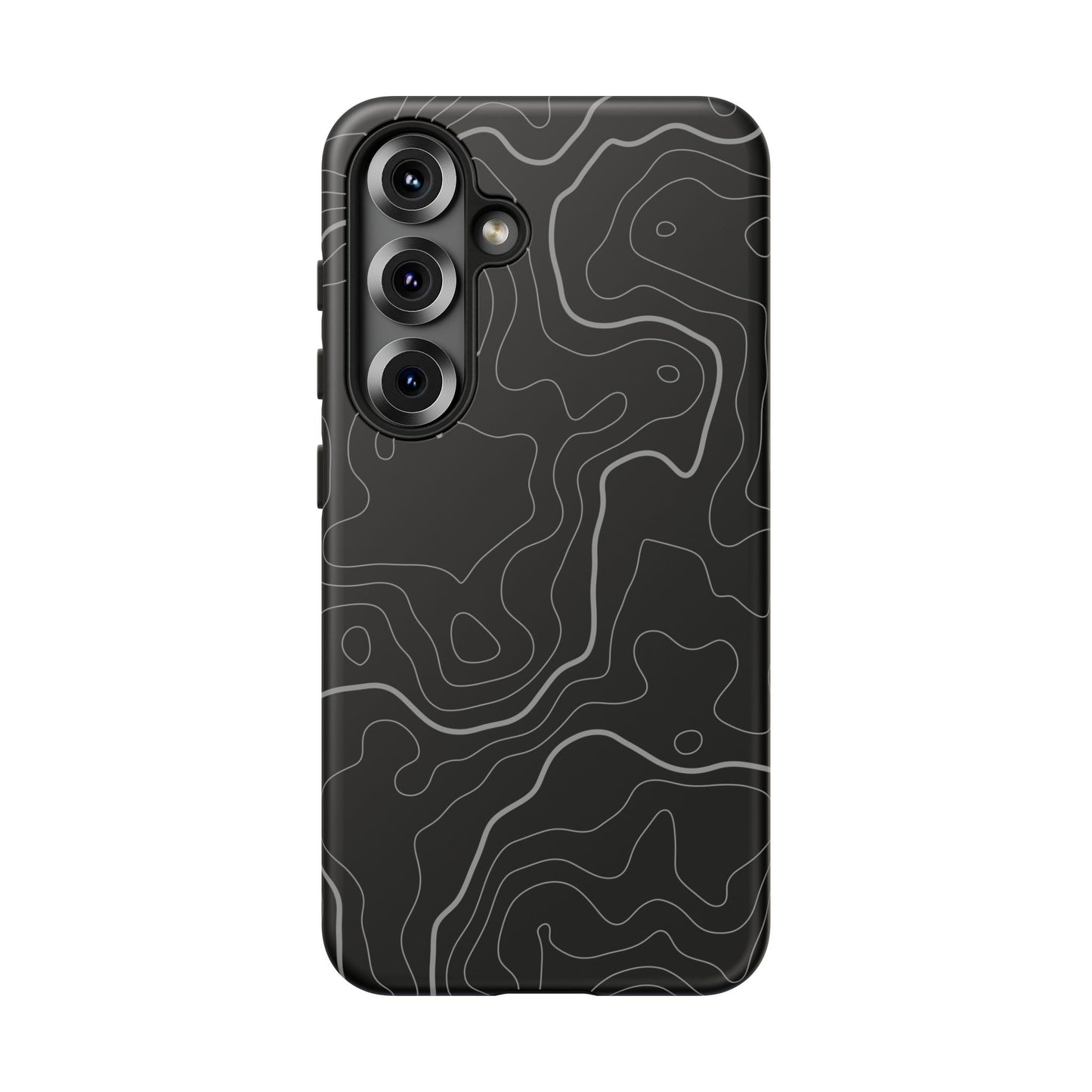 Black Topographic Tough Phone Case