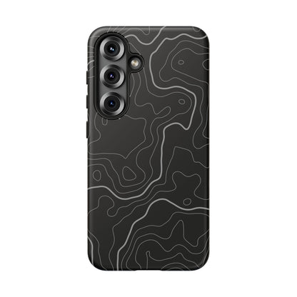 Black Topographic Tough Phone Case