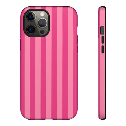 Pink Candy Stripe Tough Phone Case