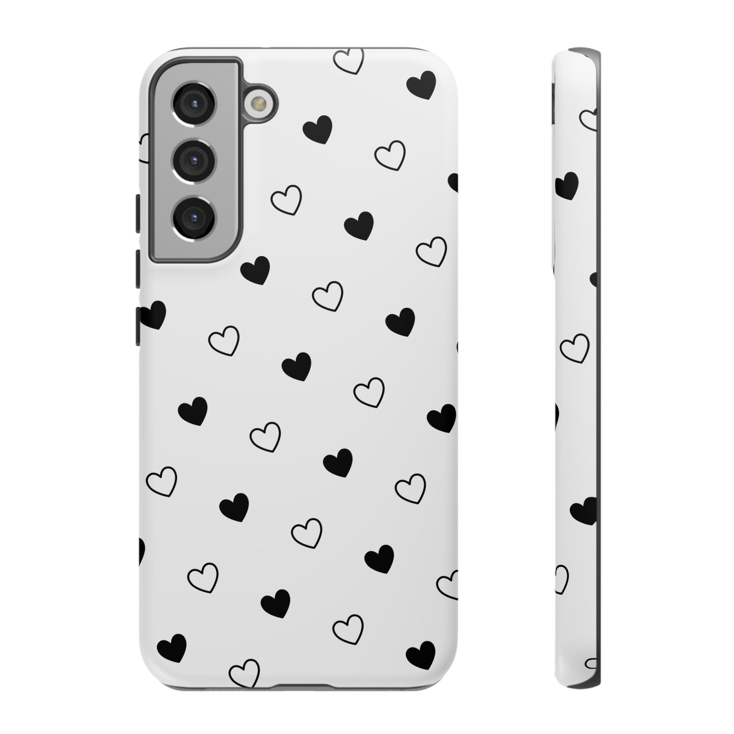 Black Hearts Minimal Tough Phone Case