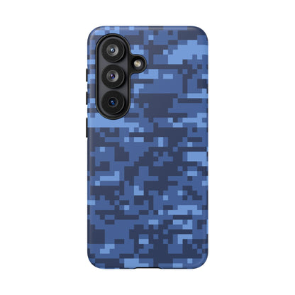 Navy Pixel Camo Tough Phone Case