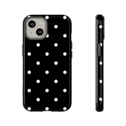 Black Polka Dot Tough Phone Case