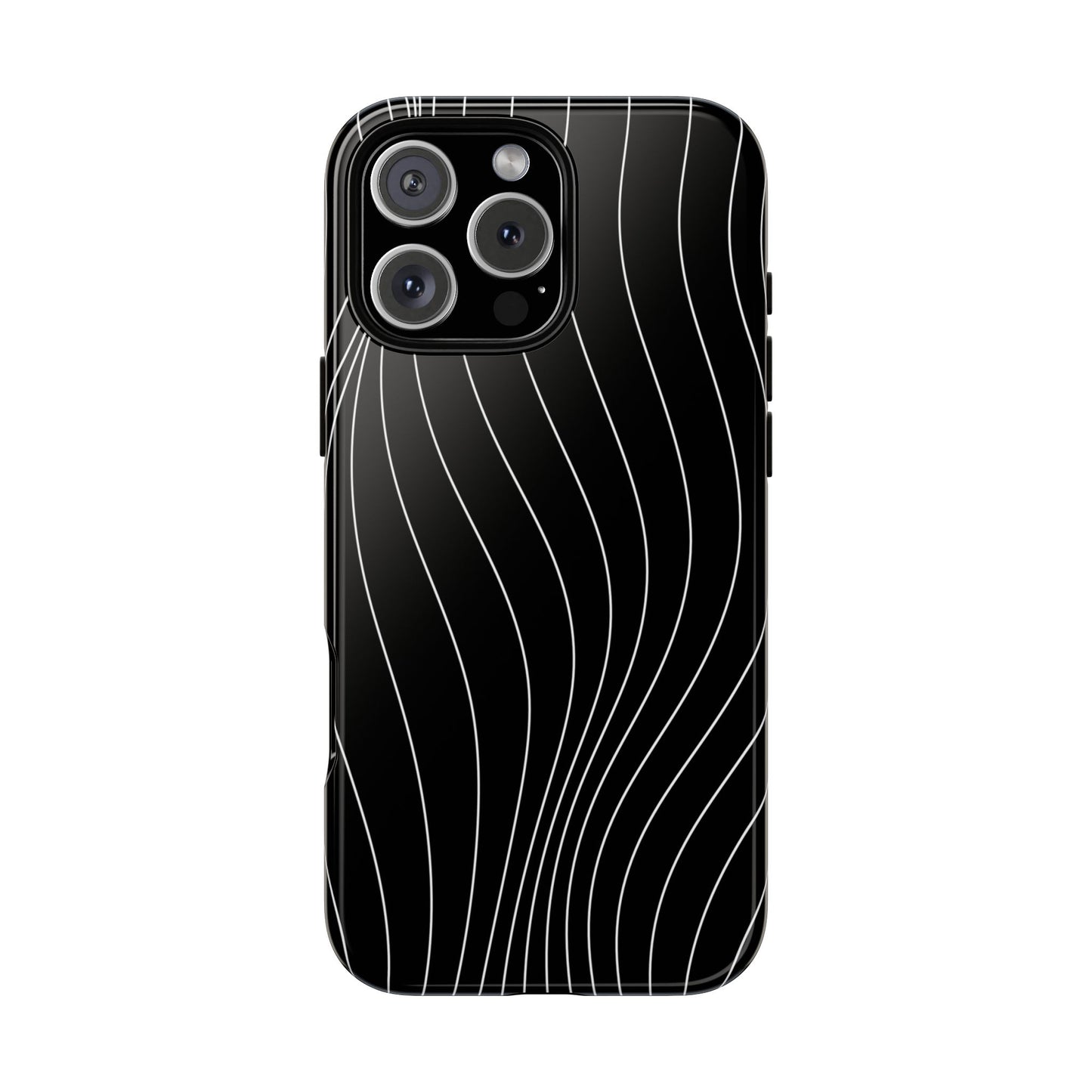 Black Wave Line Tough Phone Case