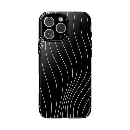 Black Wave Line Tough Phone Case