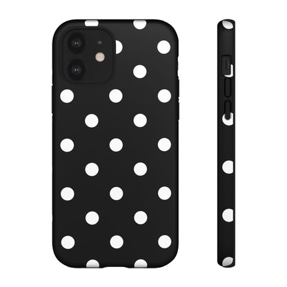 Black Polka Dot Tough Phone Case