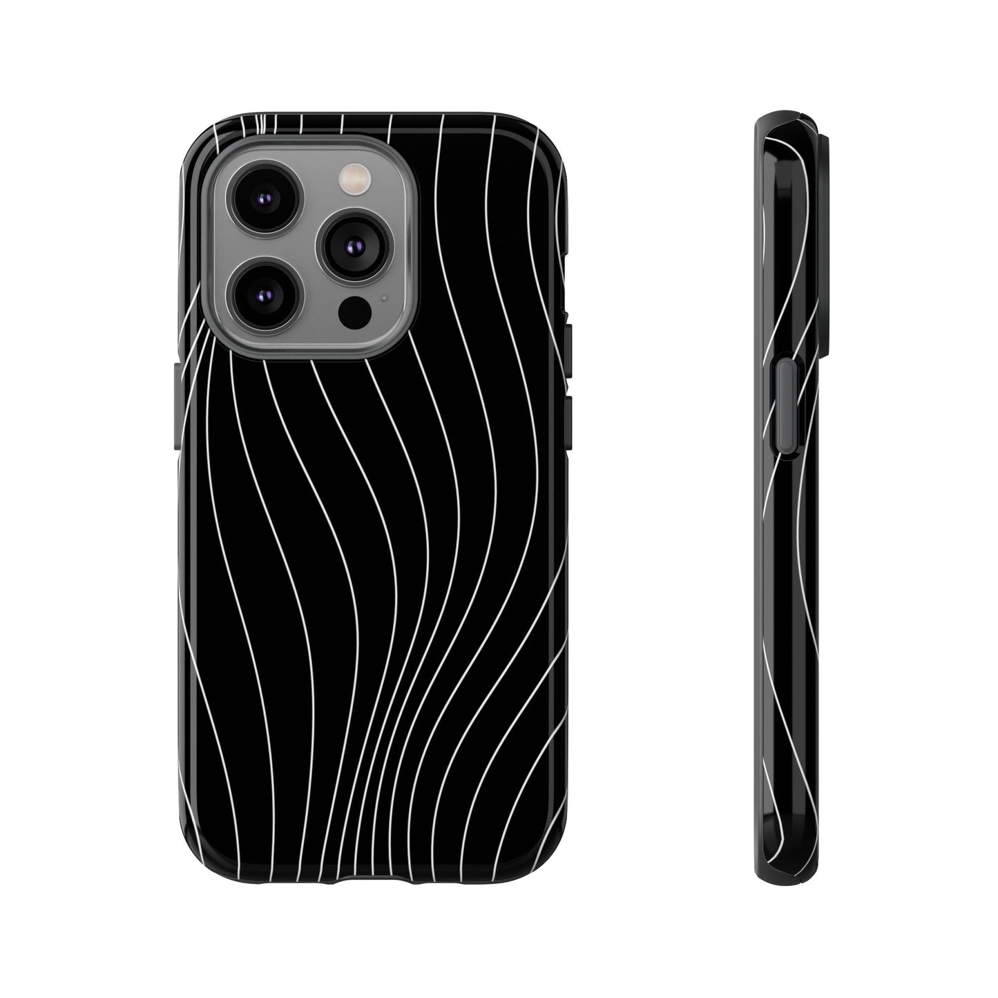 Black Wave Line Tough Phone Case