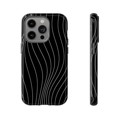 Black Wave Line Tough Phone Case