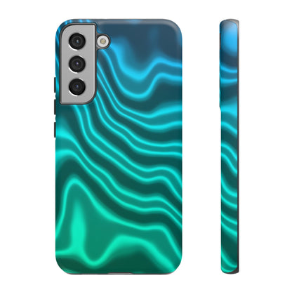 Teal Glow Wave Tough Phone Case