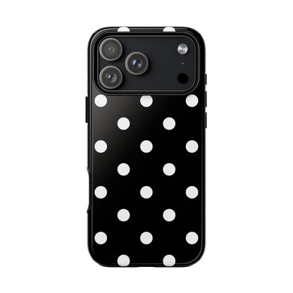 Black Polka Dot Tough Phone Case