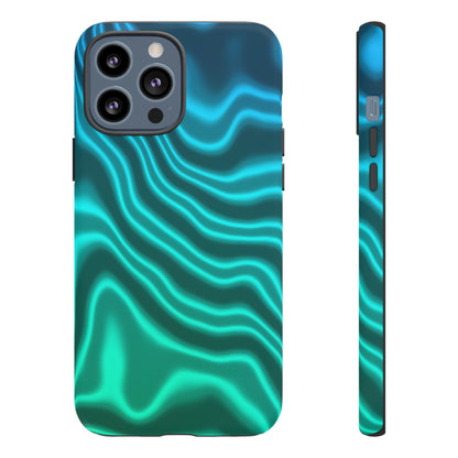 Teal Glow Wave Tough Phone Case