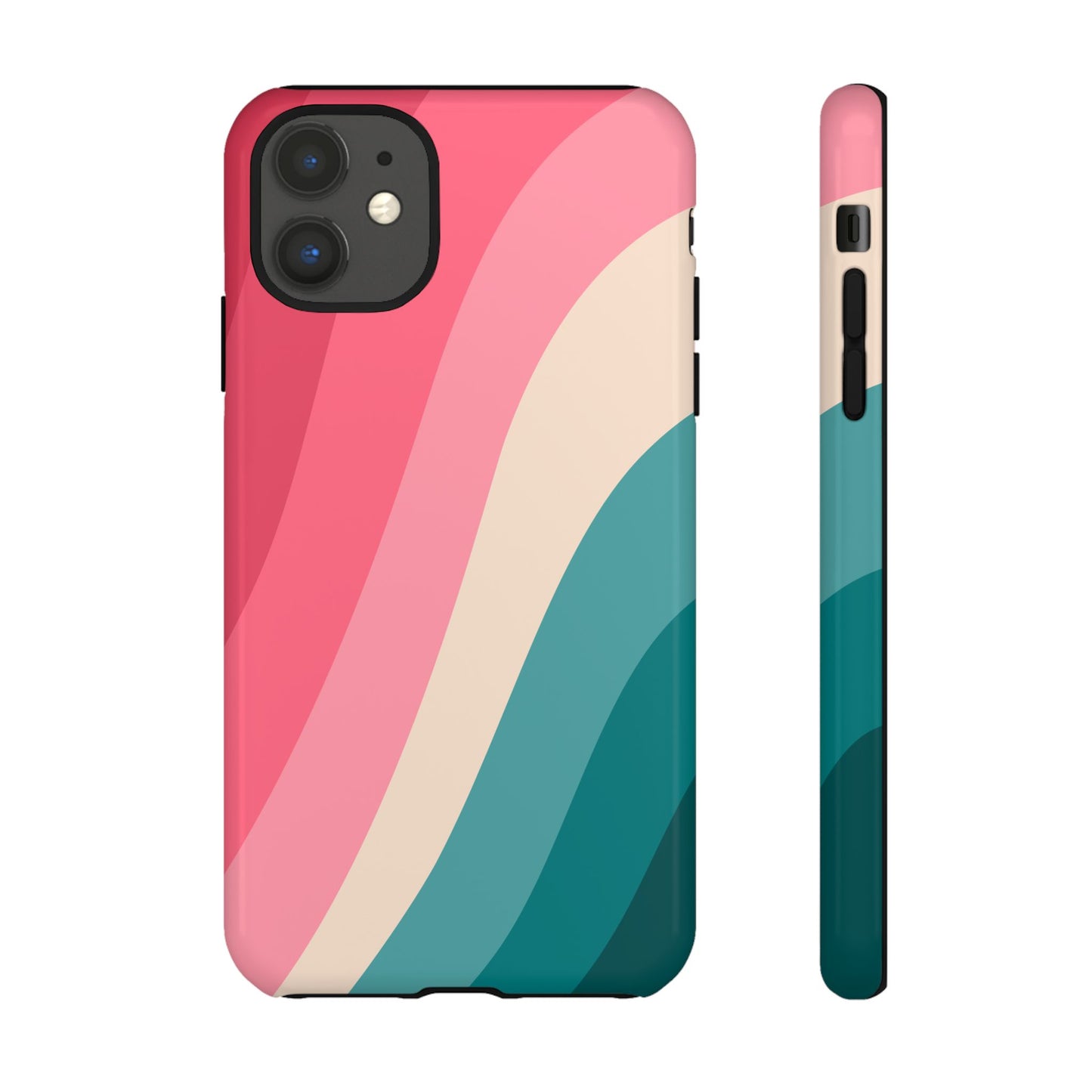 Blush Teal Wave Tough Phone Case