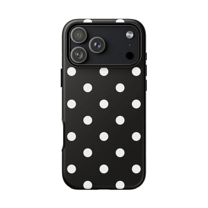 Black Polka Dot Tough Phone Case