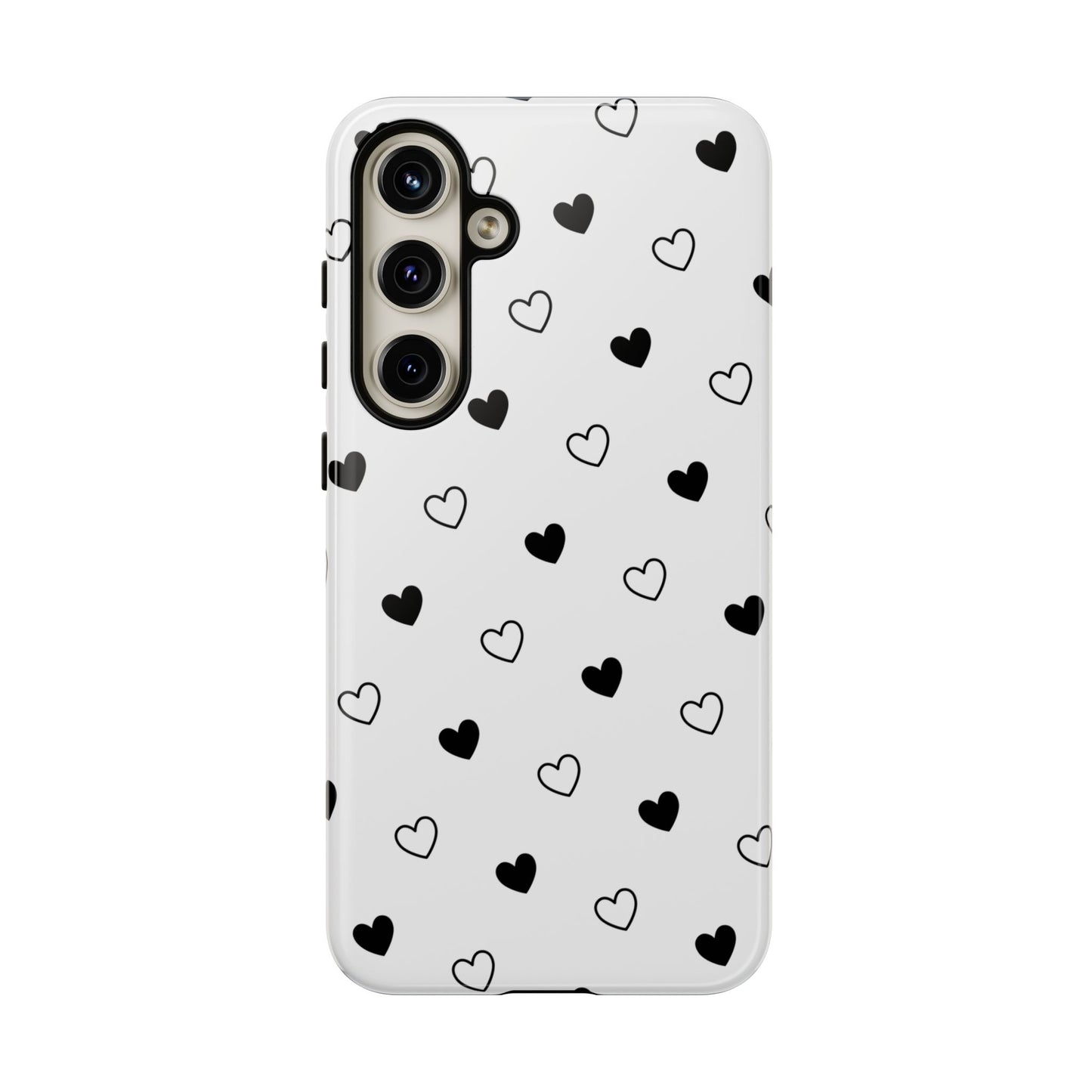 Black Hearts Minimal Tough Phone Case