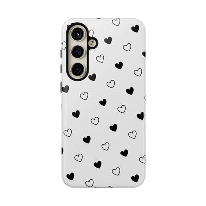 Black Hearts Minimal Tough Phone Case