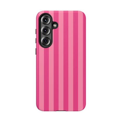 Pink Candy Stripe Tough Phone Case
