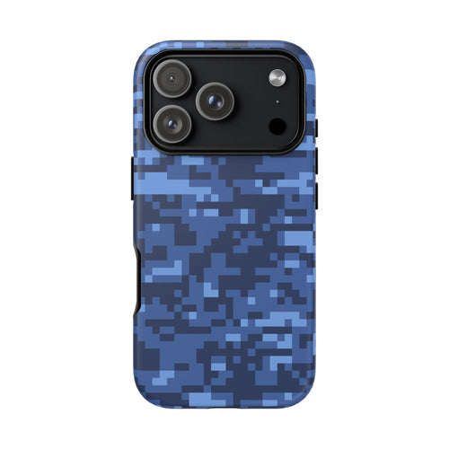 Navy Pixel Camo Tough Phone Case