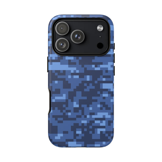 Navy Pixel Camo Tough Phone Case