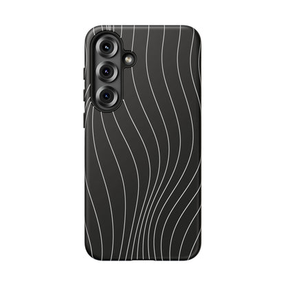 Black Wave Line Tough Phone Case