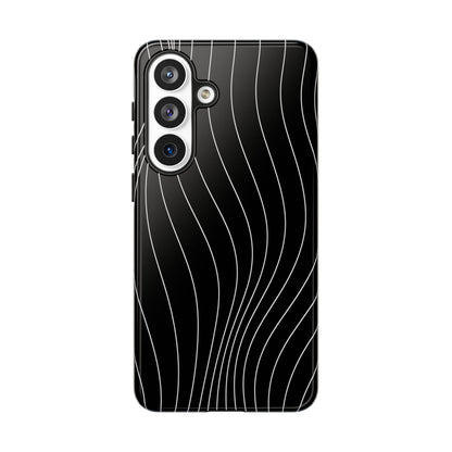 Black Wave Line Tough Phone Case