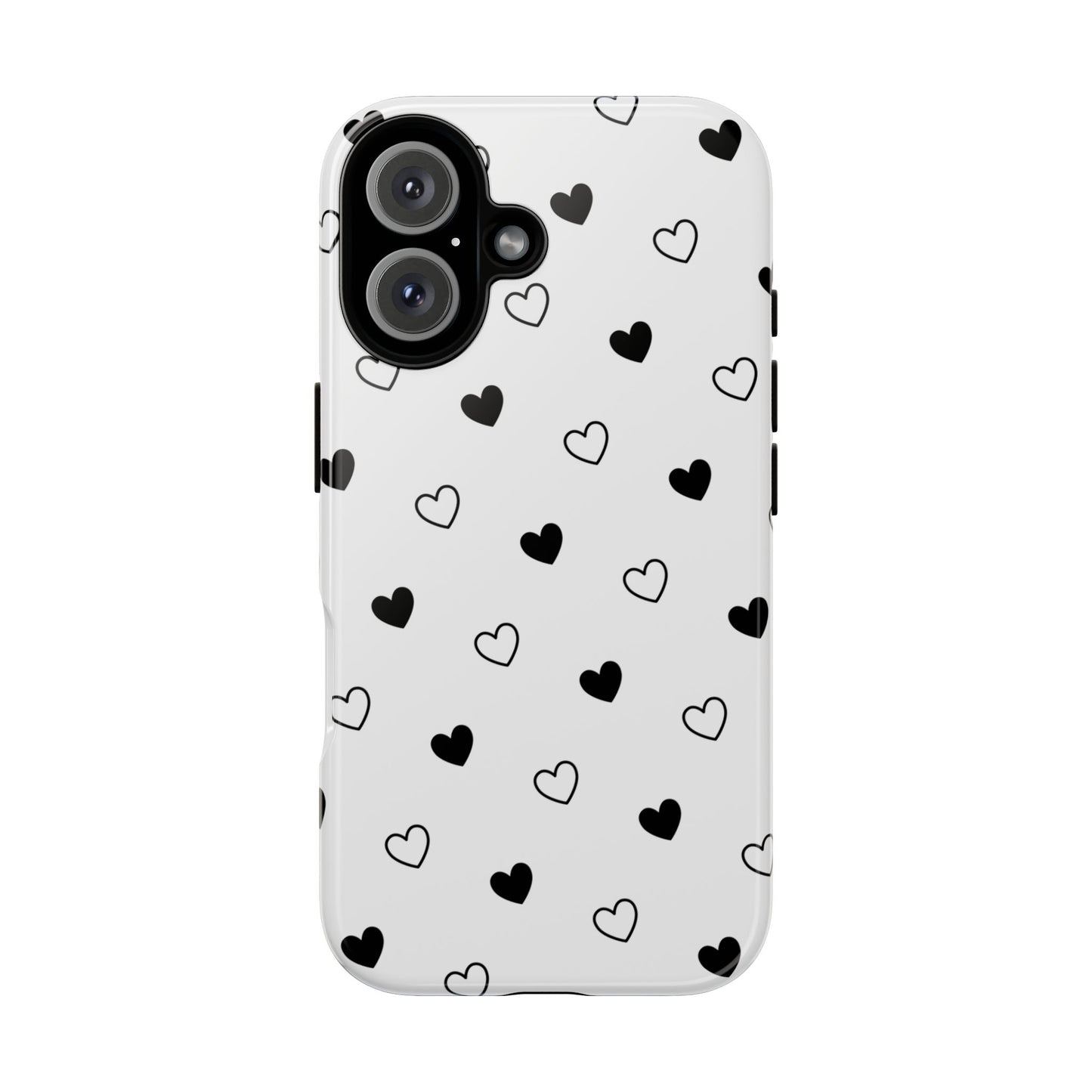 Black Hearts Minimal Tough Phone Case