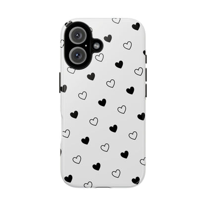 Black Hearts Minimal Tough Phone Case