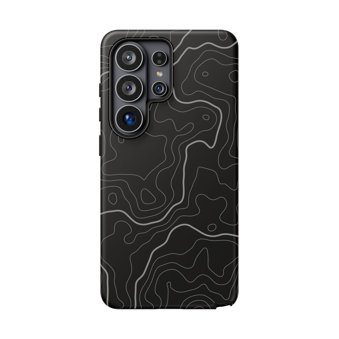 Black Topographic Tough Phone Case