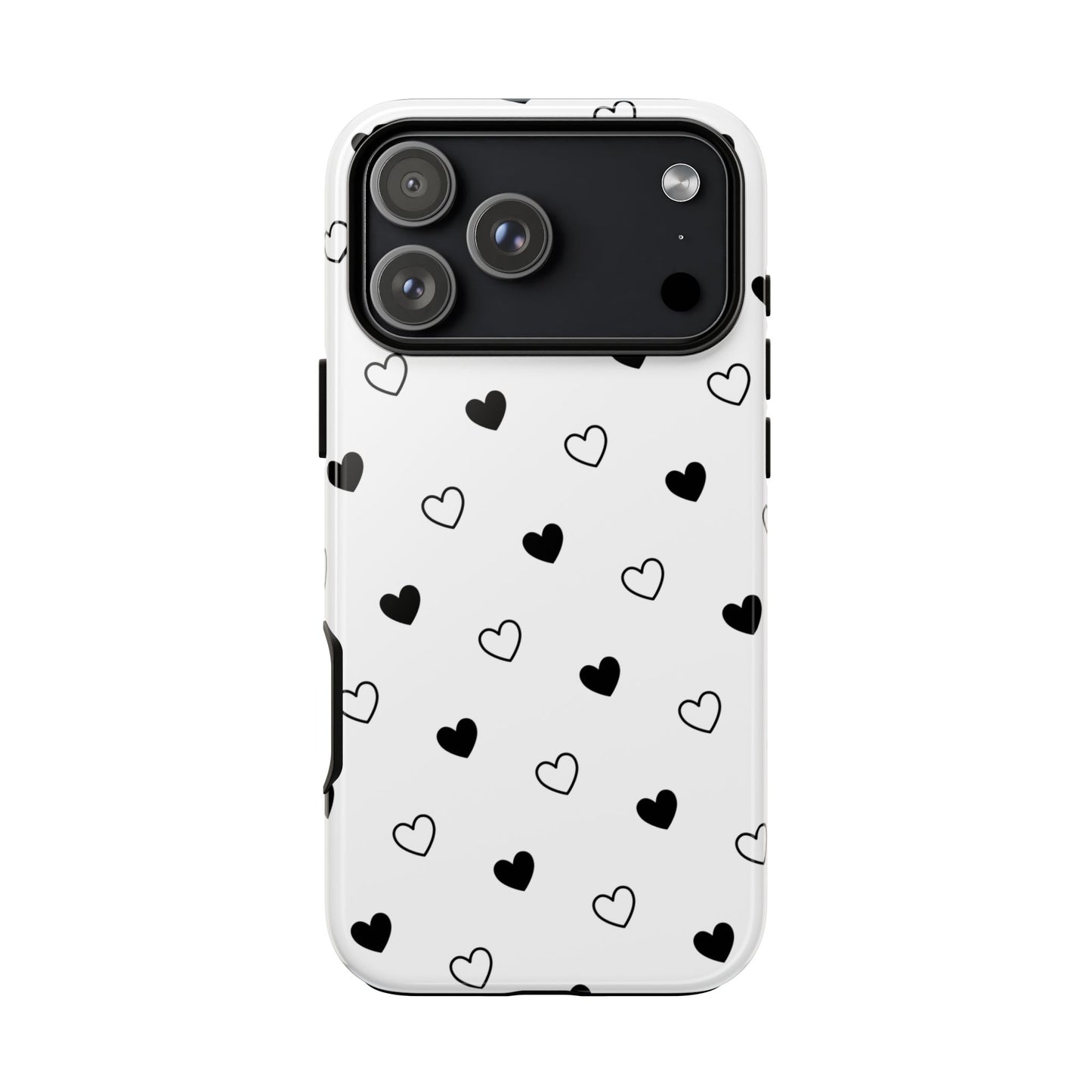 Black Hearts Minimal Tough Phone Case