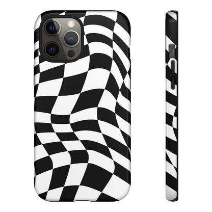 Warped Checker Tough Phone Case