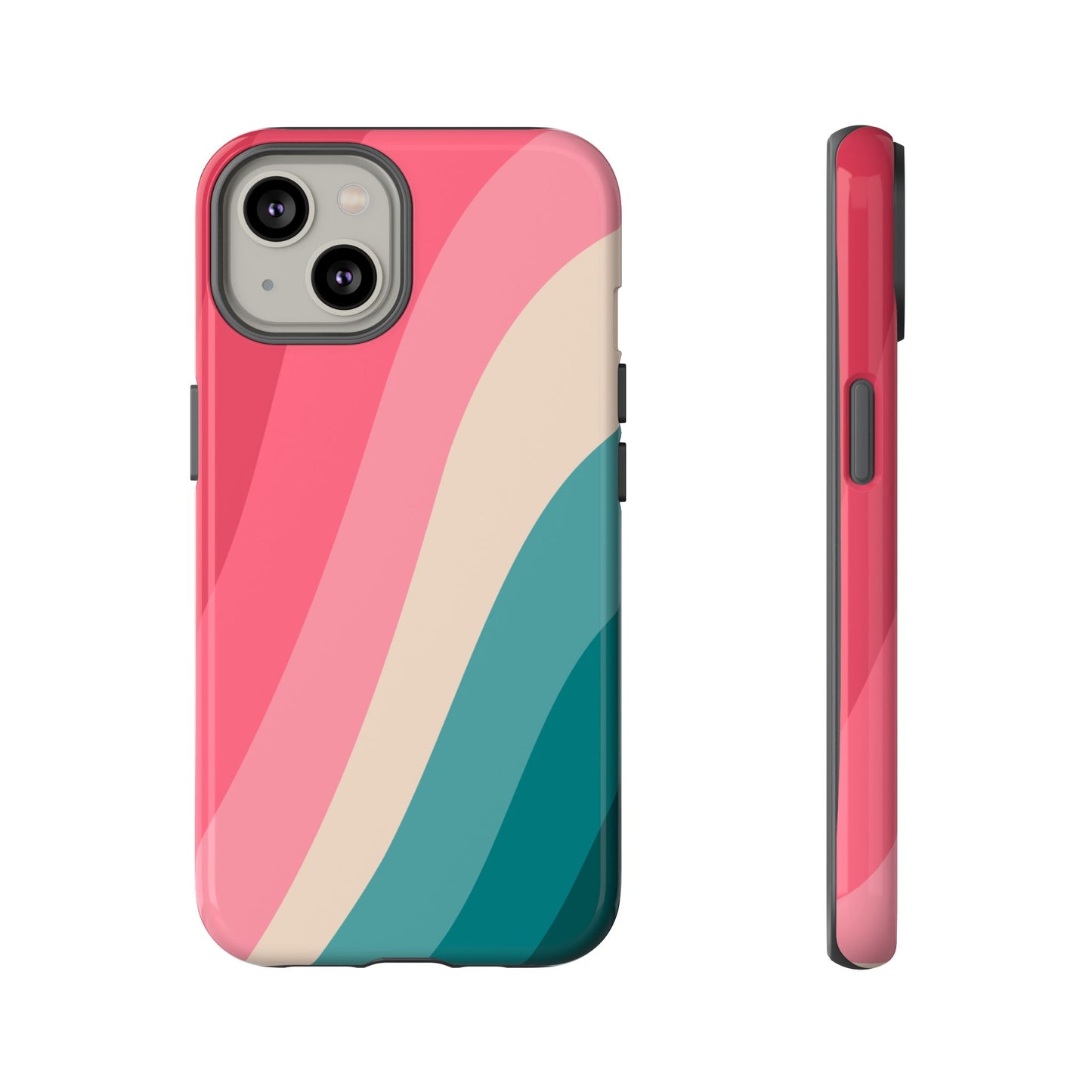 Blush Teal Wave Tough Phone Case