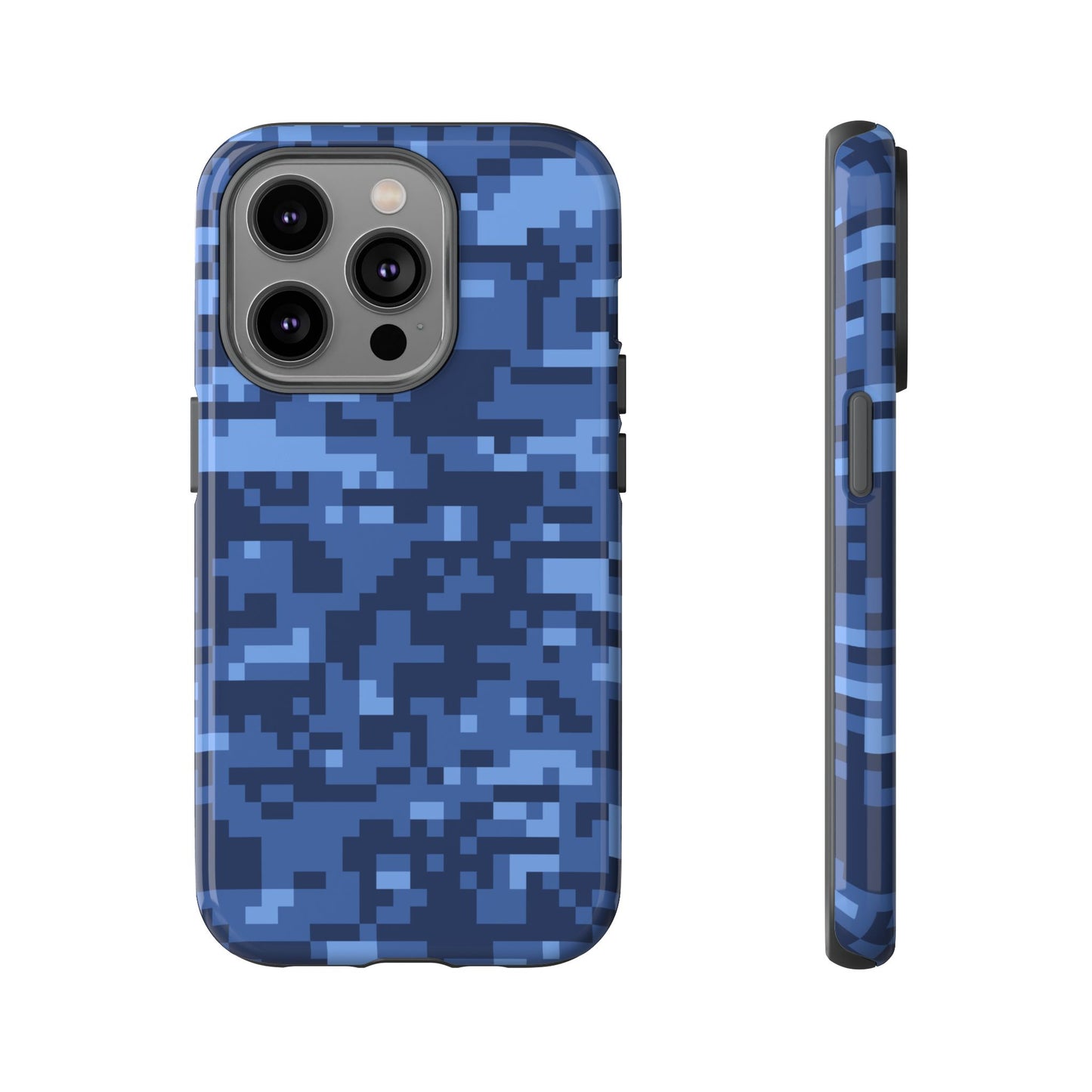 Navy Pixel Camo Tough Phone Case