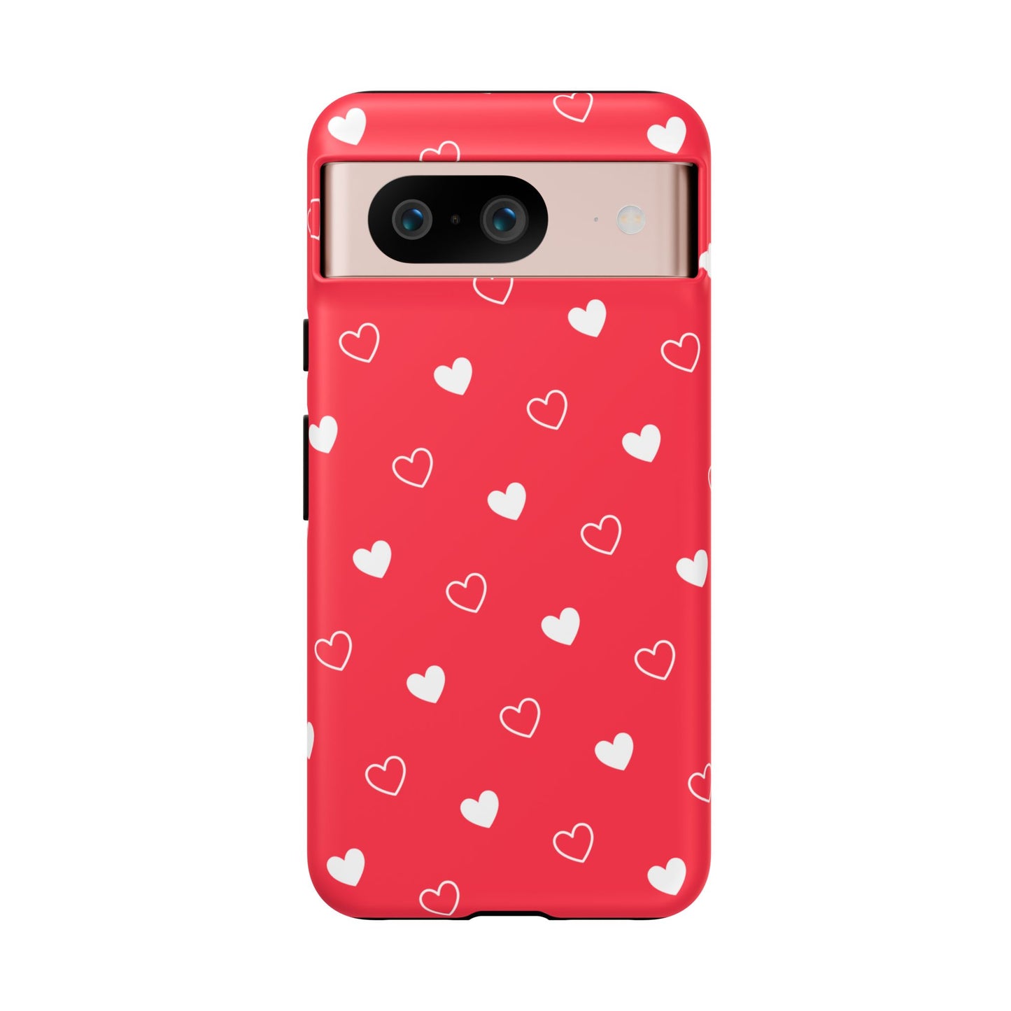 Cherry Red Heart Pattern Tough Phone Case