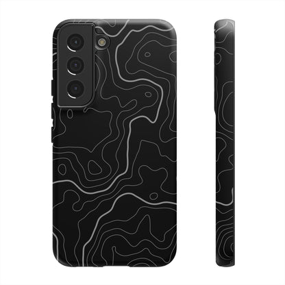 Black Topographic Tough Phone Case