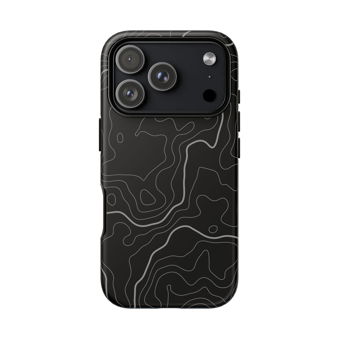 Black Topographic Tough Phone Case